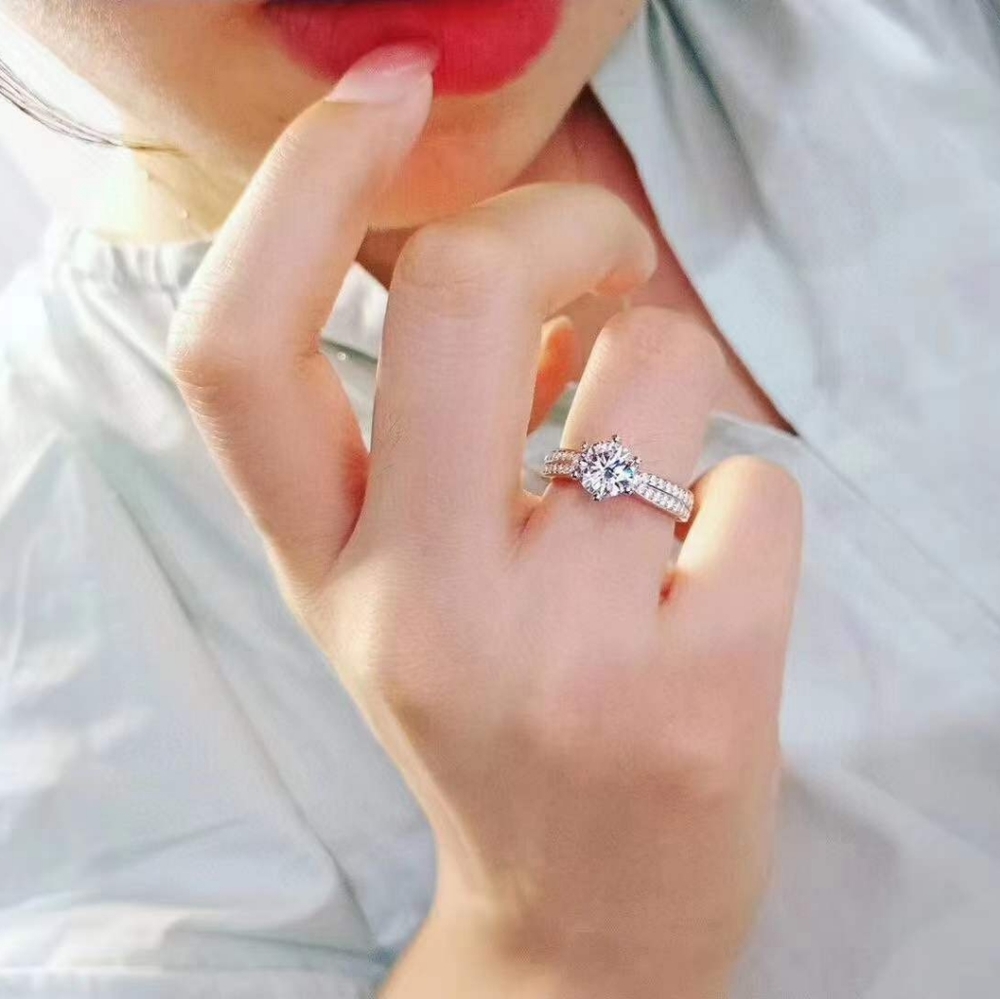 NEW LUXURY Round Perfect Cut Diamond Ring - Picture 4 of 4